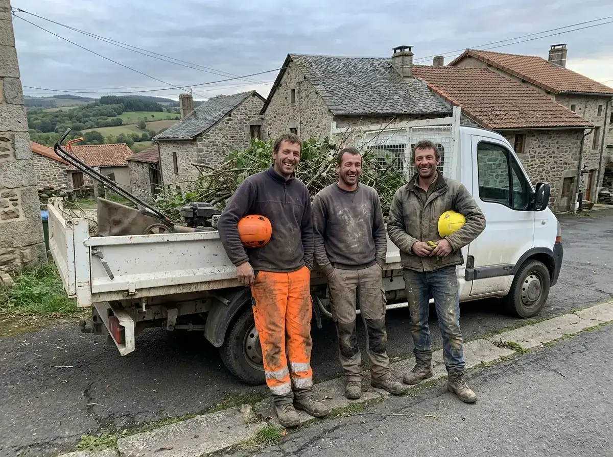 L’équipe devant son camion